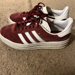 Adidas Gazelle Bold Platform Sneakers – Burgundy